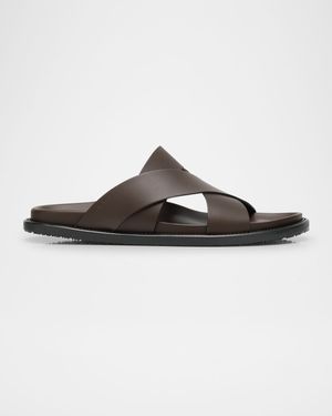 Men's Berkley Leather Criss-Cross Slide Sandals