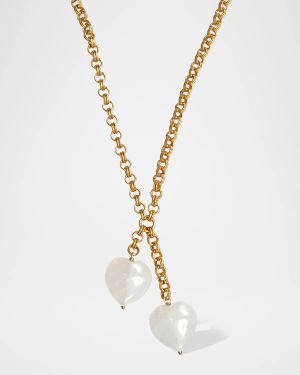 Twin Hearts Necklace with Agate