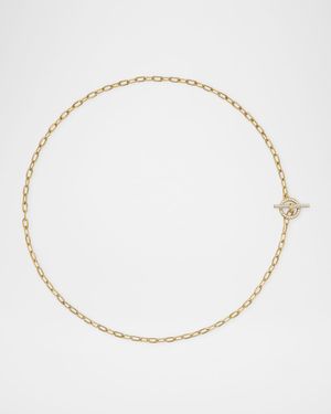Madison Chain Necklace with Diamonds in 18K Gold, 3mm, 17"L