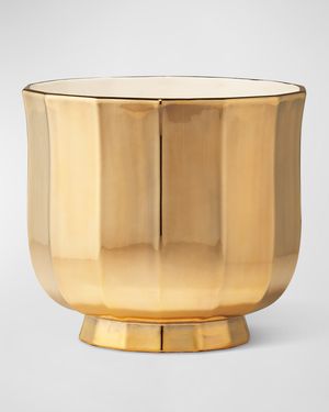 Delmara Golden Cachepot, 7"
