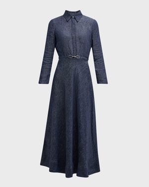 Marley Belted Denim Maxi Shirtdress