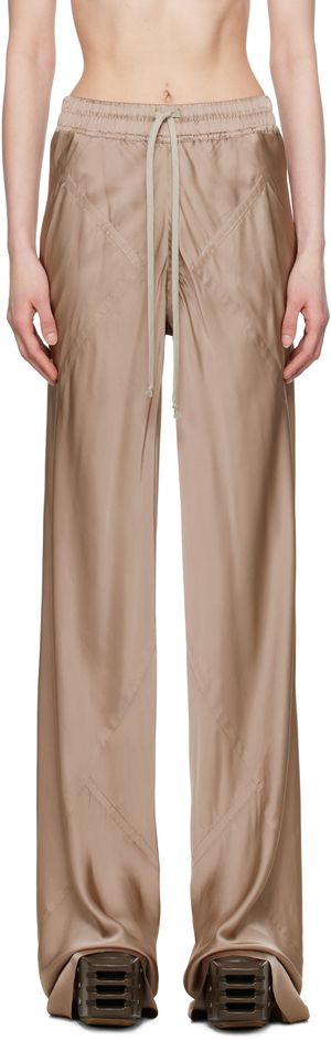 Rick Owens Taupe Hollywood Drawstring Bias Lounge Pants