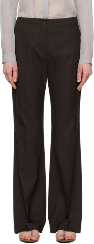 AMOMENTO Brown Straight Fit Trousers