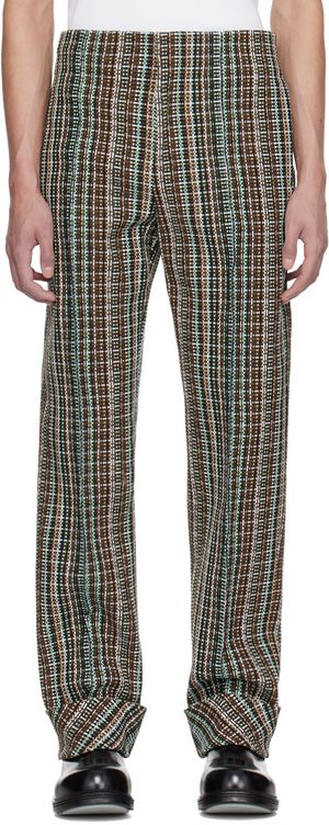 Bottega Veneta Pantalon brun à carreaux