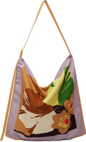 Dries Van Noten Tan XL Patterned Fabric Tote