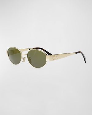 Men's Triomphe Metal Oval Sunglasses