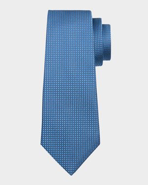 Men's Silk Geometric Jacquard Seven-Fold Tie
