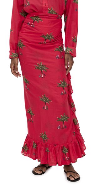 Coniglio Palm Beach Ruffle Power Pareo Petit Palm Red 2