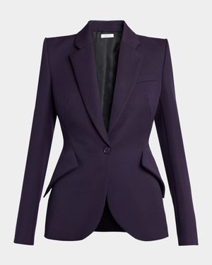 Grain De Poudre Wool Single-Breasted Blazer