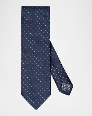 Men's Pin Dot Silk and Linen Tie