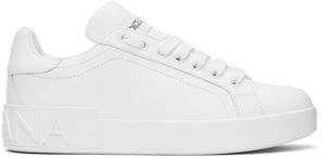 Dolce&Gabbana White Calfskin Portofino Sneakers