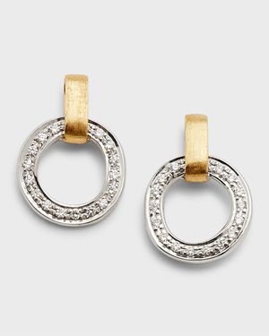 Jaipur Link 18K Yellow & White Gold Flat-Link Diamond Studs