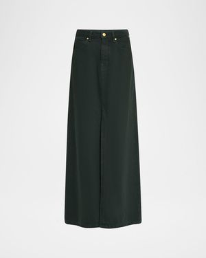 The Anais Denim Mid-Rise Maxi Skirt