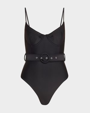 Noa Belted Bustier One-Piece Swimsuit