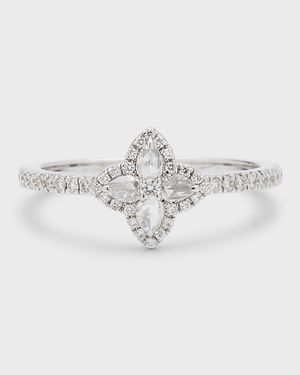 Blossom 18K White Gold Blossom Motif Diamond Ring, Size 6, 0.34tcw