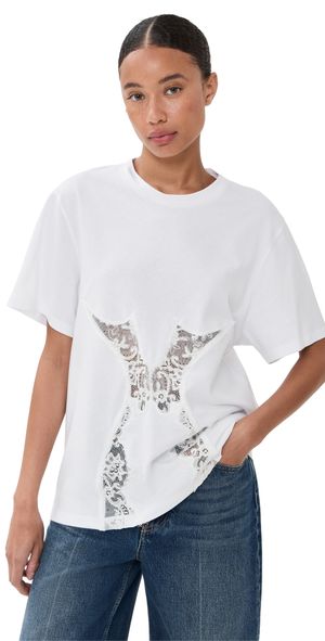 Stella McCartney Lace T-Shirt Insert Pure White M