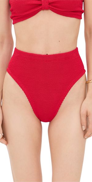 Hunza G High Waist Bikini Bottoms Red One Size