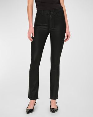 Halle Straight High-Rise Instasculpt Coated Jeans