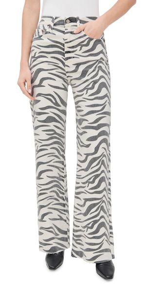 DAZE Far Out High Rise Wide Leg Jeans Zebra 23