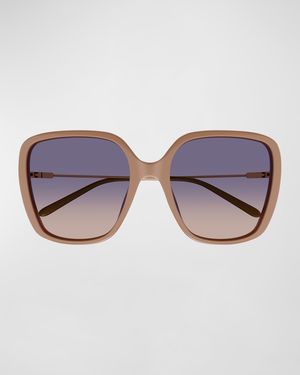 Square Acetate and Metal Sunglasses