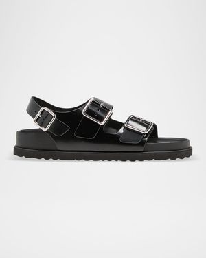 Milano Leather Dual-Buckle Slingback Sandals