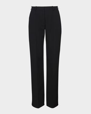 Pintuck Straight-Leg Tailored Pants