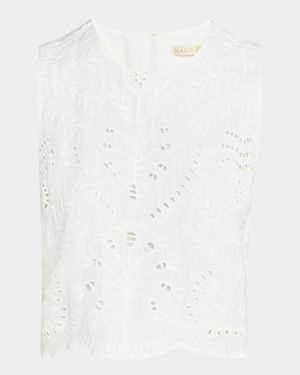 Davis Eyelet Embroidered Crop Shell