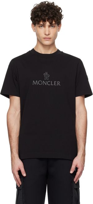 Moncler T-shirt noir en coton à logo