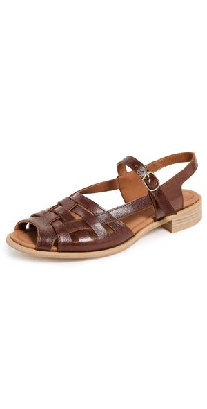 Naguisa Manto Flat Sandals Brown Varnish 35