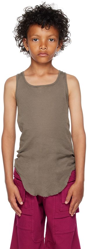 Rick Owens Kids Gray Basic Rib Tank Top