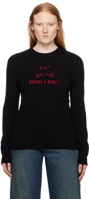 MM6 Maison Margiela Black Intarsia Sweater
