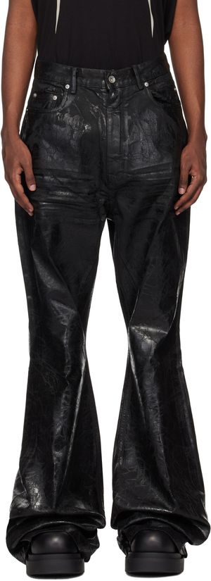 Rick Owens DRKSHDW Pantalon semi-évasé Bolan noir - Porterville