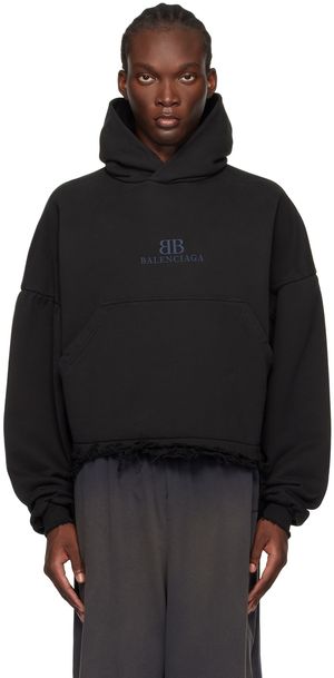 Balenciaga Black Raw Edge Hoodie