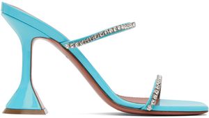 Amina Muaddi Blue Gilda Slipper 95 Heeled Sandals