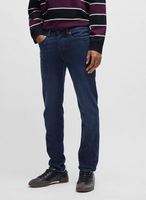 Boss - Jean slim brut en coton mélangé - Taille 38/34 - Bleu