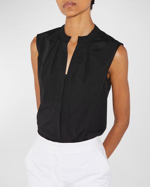 Sleeveless Poplin Top