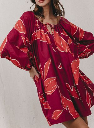 Grace Et Mila - Robe courte ample en coton imprimé - Taille M/L - Rose