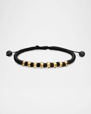 Men's Fortune Woven Bracelet with 18K Gold, 5.5mm