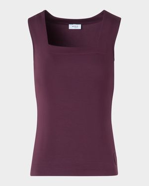 Square-Neck Stretch Jersey Top