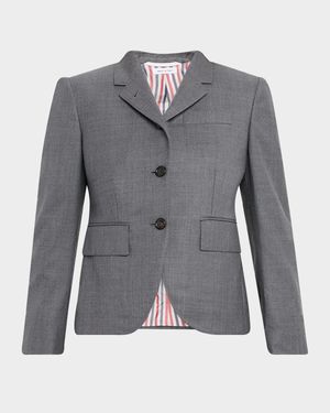 High-Armhole Single-Breasted Twill Sport Coat