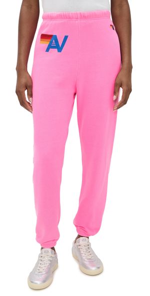 Aviator Nation Logo Sweatpants Neon Pink XS