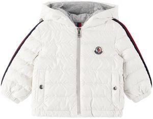Moncler Enfant Baby White Hooded Down Jacket