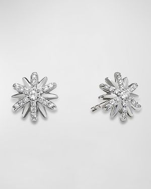 Petite Starburst Stud Earrings with Pave Diamonds