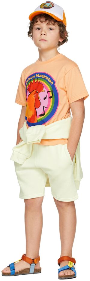 Maison Mangostan Kids Off-White Rooster Shorts