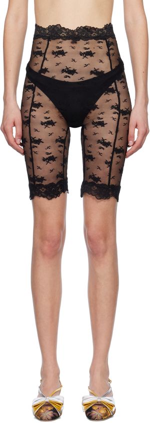 Yuhan Wang Cuissard noir en dentelle