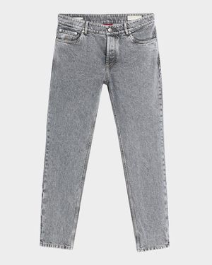 Men's Straight-Leg Grey Denim Jeans