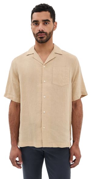 Frescobol Carioca Angelo Linen Shirt Sand Dune L