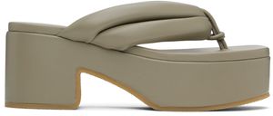 Dries Van Noten Sandales kaki à plateforme