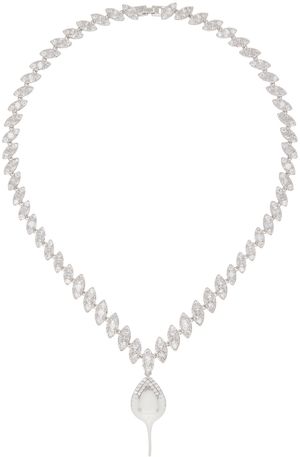 Ottolinger SSENSE Exclusive Silver & White Diamond Dip Necklace
