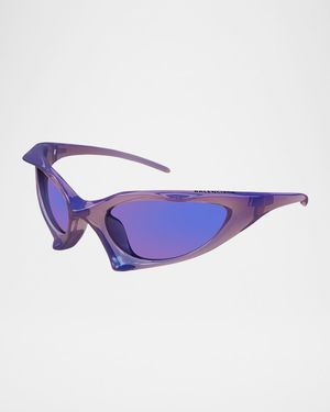 Wrap Logo-Print Plastic Sunglasses